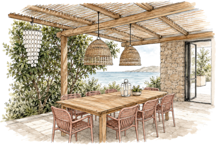 Ocean view veranda icon