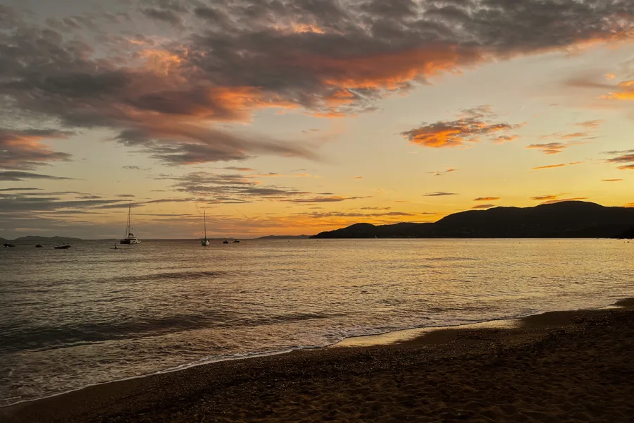 Sunset with sailboats